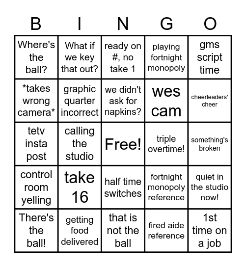 TETV BINGO! Bingo Card