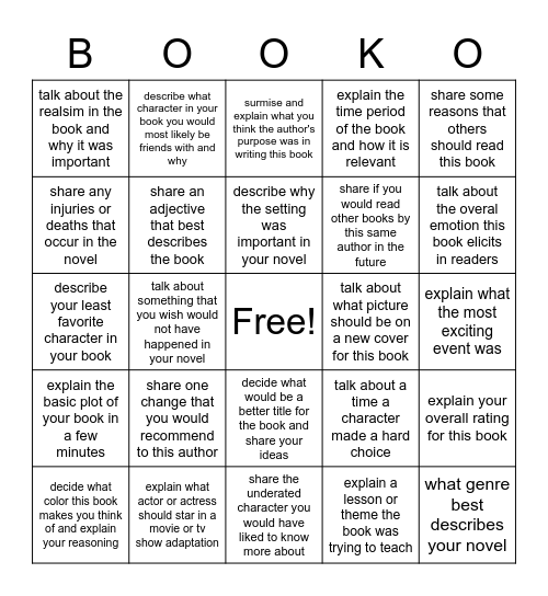 Banter Booko Bingo Card