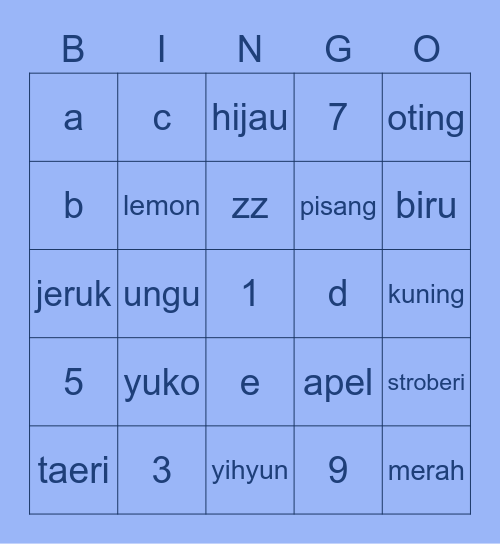 instan.. jd pengen mie 😞 Bingo Card