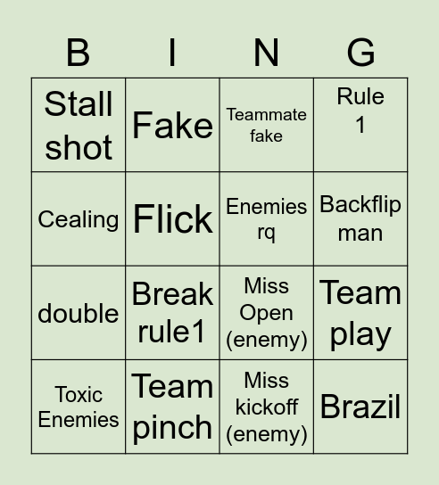 Team RL bingo Card