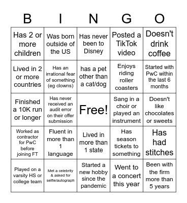 People All Hands 2022 Bingo Card