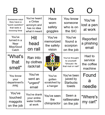 Safety Bingo Card