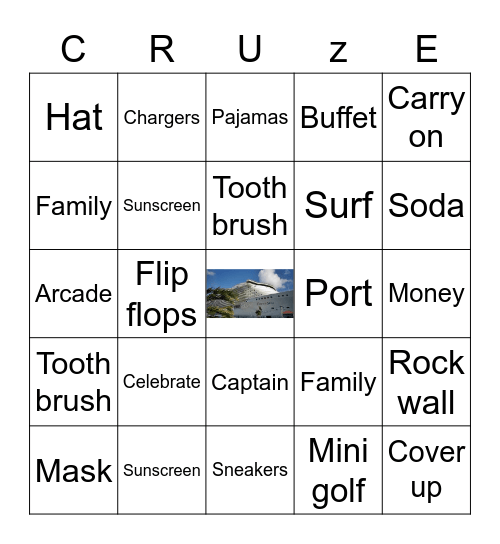 FAMILY CRUISE 2022 Bingo Card