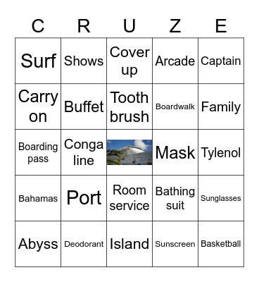 OUR FAMILY CRUISE 2022 Bingo Card