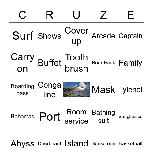 OUR FAMILY CRUISE 2022 Bingo Card