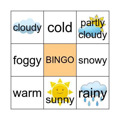 Weather Bingo Card