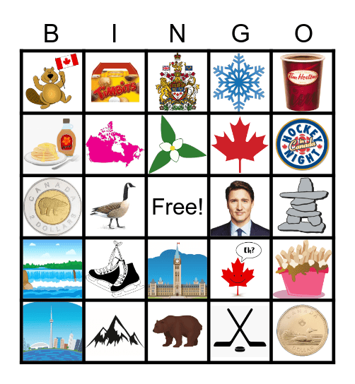 Canada Day Bingo Card