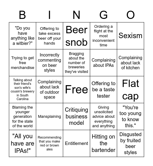 Boomer Bingo Card