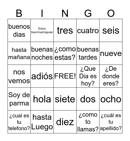 My la lamborgini Bingo Card