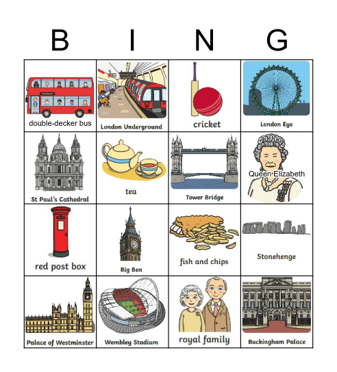 England Bingo Card