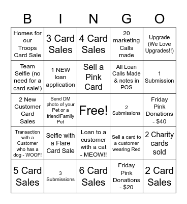 NorthBetter "Pet Day" Bingo Card