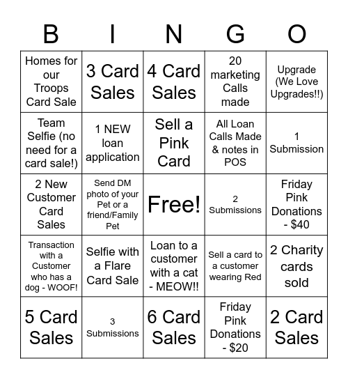 NorthBetter "Pet Day" Bingo Card