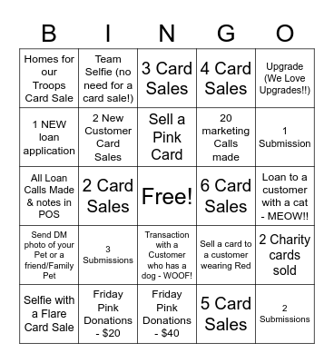 NorthBetter "Pet Day" Bingo Card