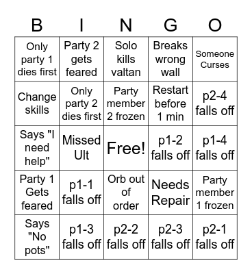 Awesome Valtan Hard Bingo Card