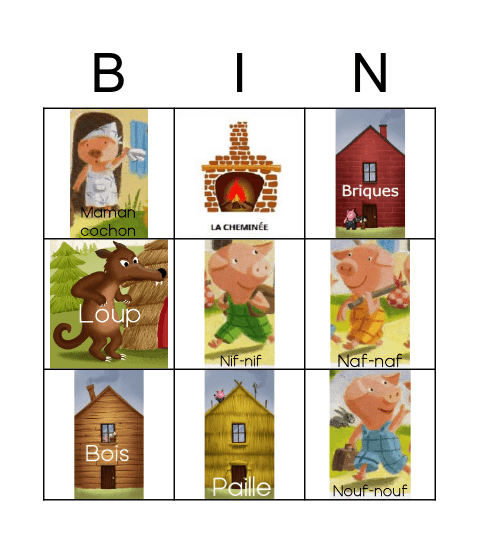 Les trois petits cochons Bingo Card