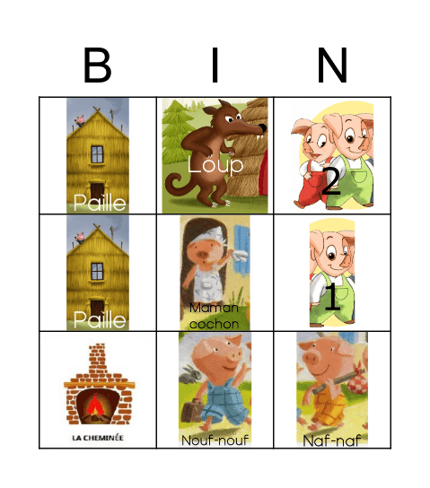 Les trois petits cochons Bingo Card