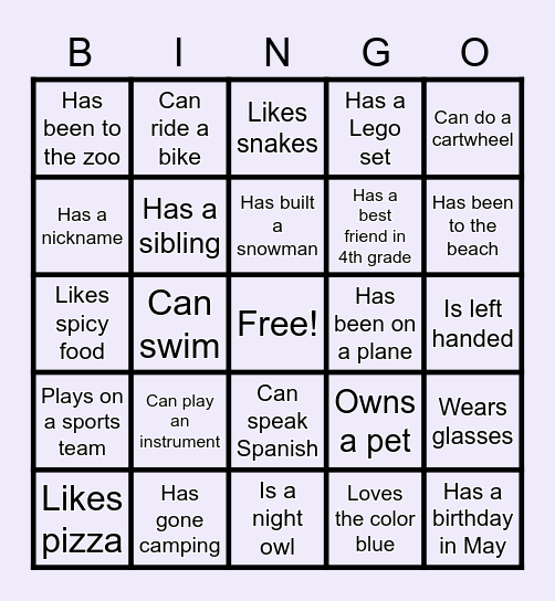 How Well Do We Know Each Other? Bingo Card