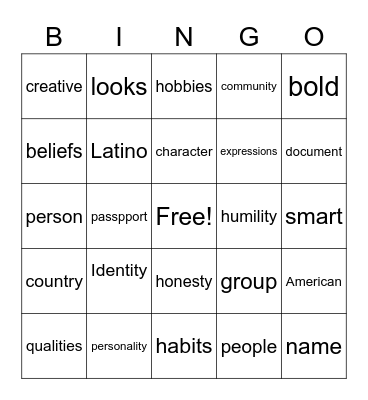 Identity-mko Bingo Card