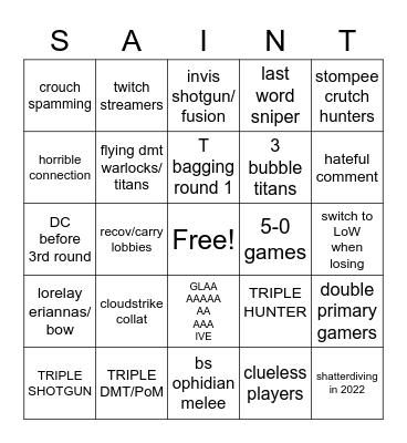 trials of pain Bingo Card