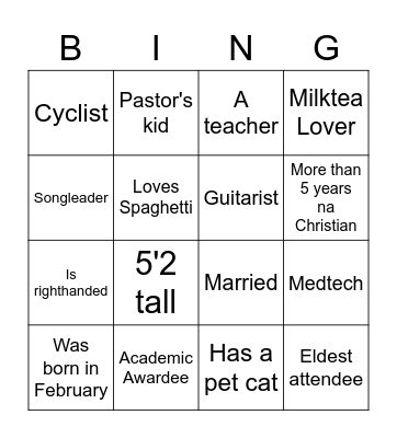 HUMAN BINGO Card