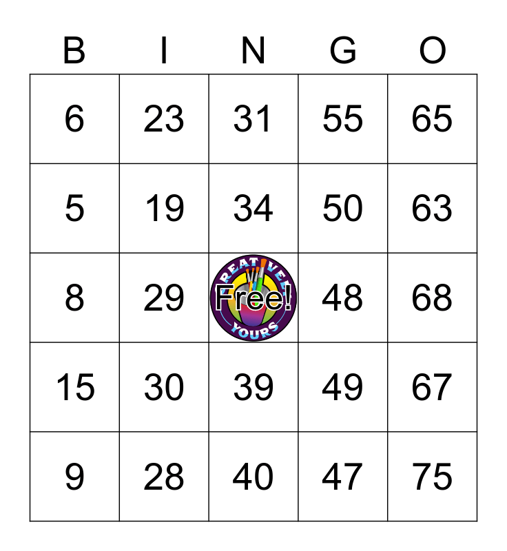 Thursday Bingo 08/04 6pm-8pm Bingo Card