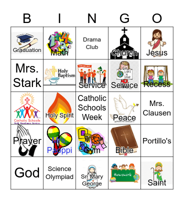 St. Matthew End of the Year/CSW Bingo Card
