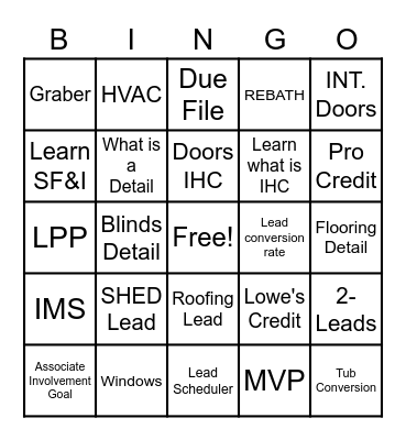 Pipeline BINGO Card