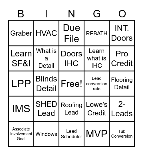 Pipeline BINGO Card