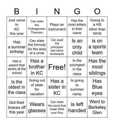 END OF YEAR BINGO Card