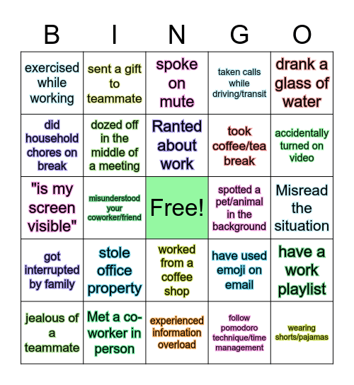 TxH Bingo Card