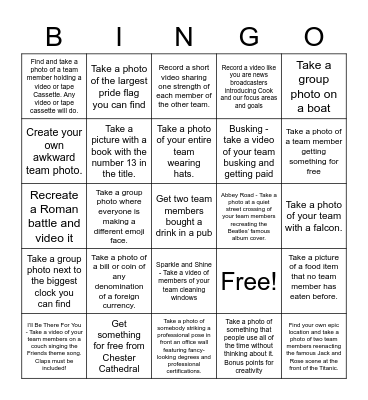 ILT Scavenger Hunt Bingo Card