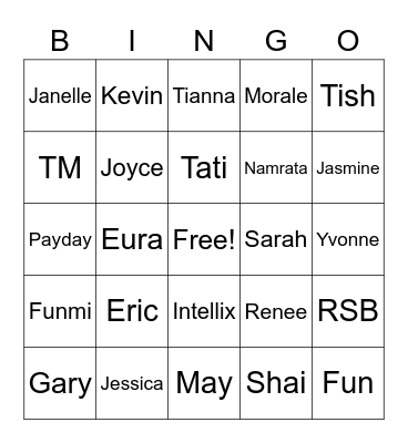 Casual Friday Bingo Card