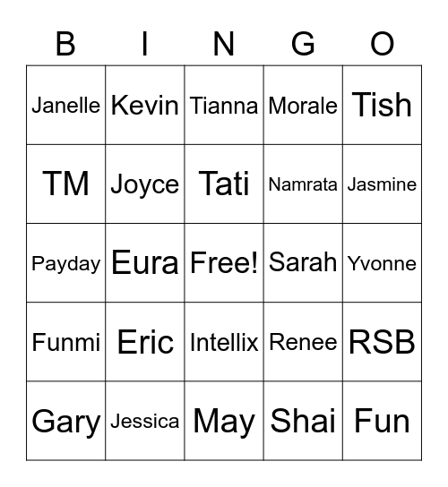 Casual Friday Bingo Card