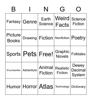 Library Bingo Card