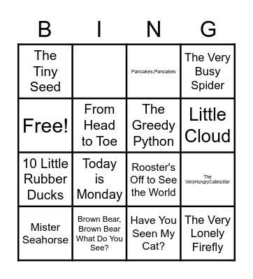 Eric Carle Bingo Card