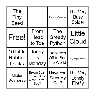 Eric Carle Bingo Card
