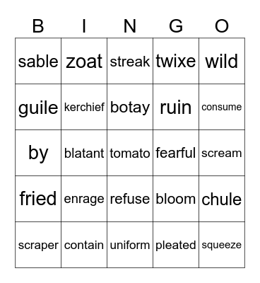 WIN Phonics Long Vowel Lvl2 Bingo Card