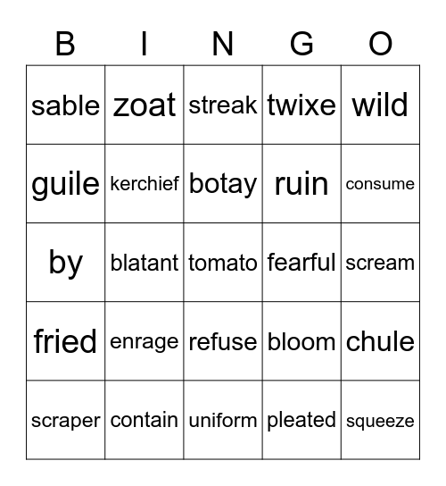 WIN Phonics Long Vowel Lvl2 Bingo Card