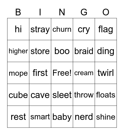 1A Bingo Card