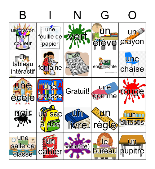 La Rentrée Bingo Card