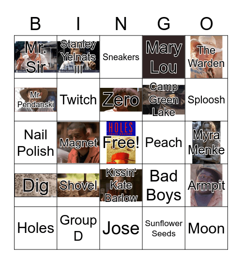 "Holes" Bingo Card