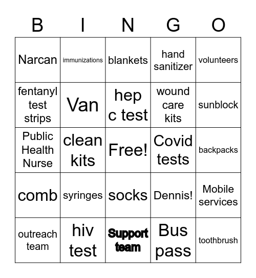 SSP Bingo Card