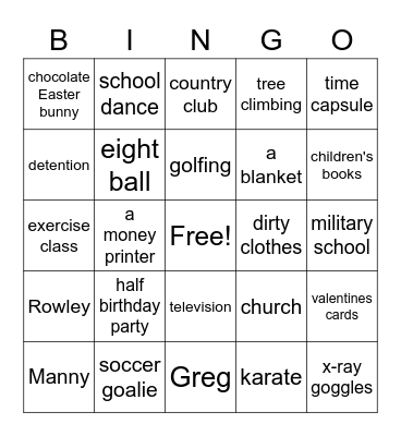 DWK - The Last Straw Bingo Card