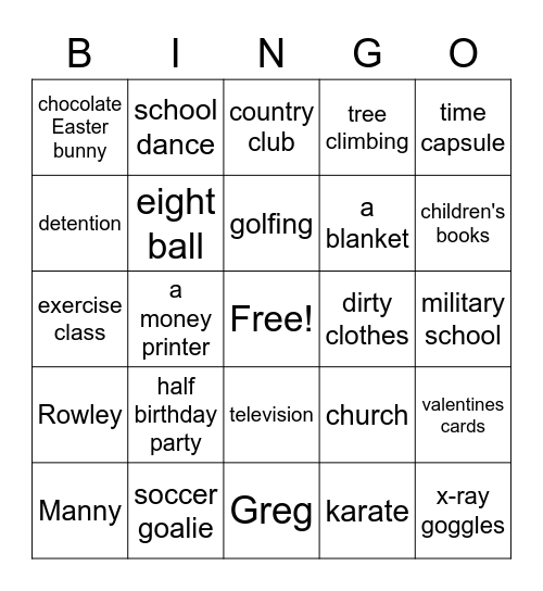 DWK - The Last Straw Bingo Card