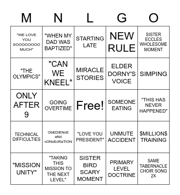 MNL-GO Bingo Card