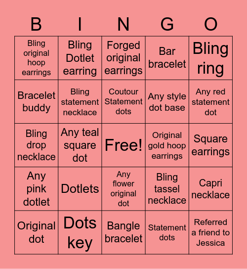 Style Dots Bingo Card
