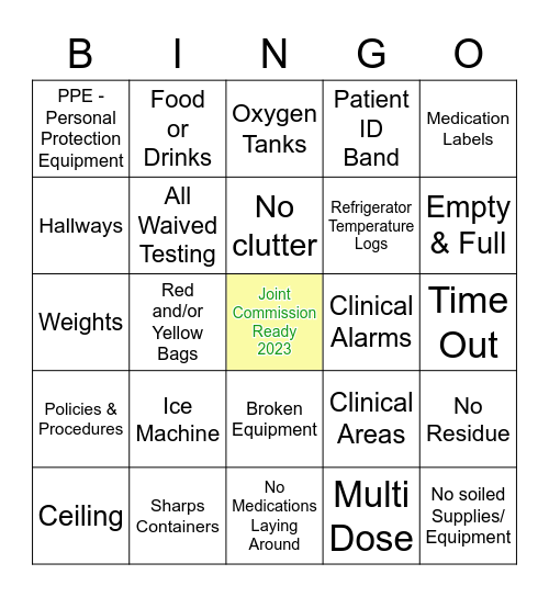 JOINT COMMISSION Bingo Card