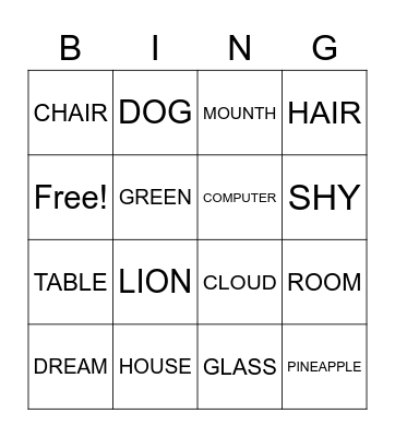 BINGO Card