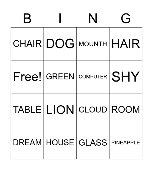 BINGO Card