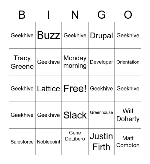 Hive Bingo Card